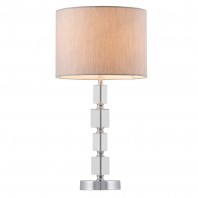 Mercator-Ester Grey Faux Silk Shade Table Lamp